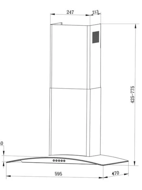 Okap kuchenny kominowy 60 cm Berdsen BT-202