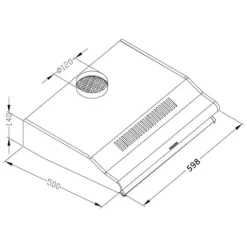 Okap kuchenny podszafkowy - pochłaniacz 60 cm Berdsen BE-10-A biały