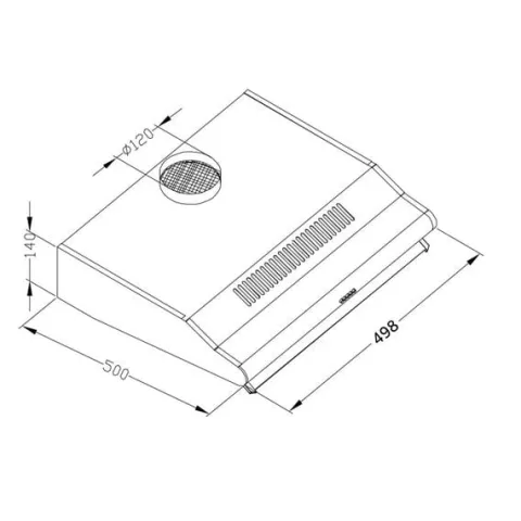 Okap kuchenny podszafkowy - pochłaniacz 50 cm Berdsen BE-10-A czarny