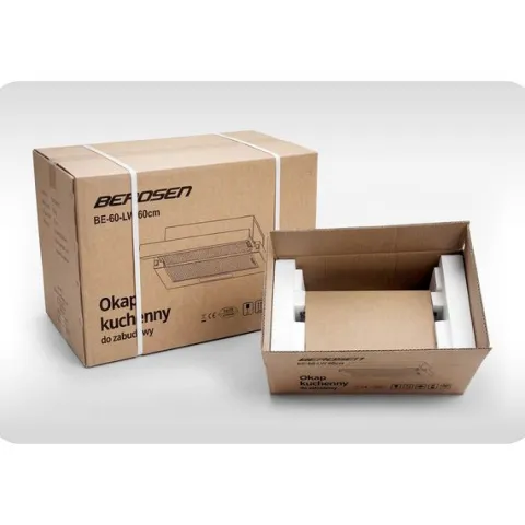 Okap kuchenny podszafkowy teleskopowy 60 cm Berdsen BE-60-LW czarno-złoty