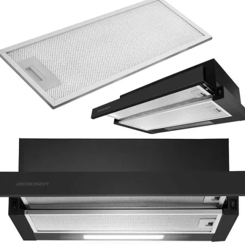 Okap kuchenny teleskopowy Berdsen BT-230 czarny mat