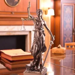 Okazała Temida z wagą i mieczem 31 cm rzeźba brąz TEM-01