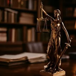 Okazała Temida z wagą i mieczem 31 cm rzeźba brąz TEM-01