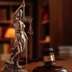 Okazała Temida z wagą i mieczem 31 cm rzeźba brąz TEM-01