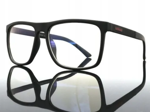 OKULARY DO KOMPUTERA Z FILTREM BLUE LIGHT ZERÓWKI Męskie Etui Ściereczka
