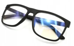 OKULARY DO KOMPUTERA Z FILTREM BLUE LIGHT ZERÓWKI Męskie Etui Ściereczka