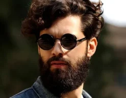 Okulary lenonki Steampunk okrągłe RETRO ray lenon O17_CZARNY