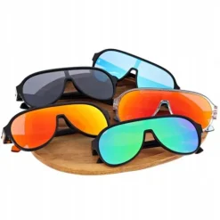 OKULARY Pilotki Aviator PRZECIWSŁONECZNE Filtr UV400 CZARNE + ETUI