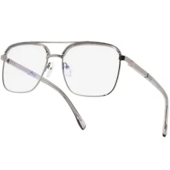 Okulary pilotki zerówki z filtrem Blue Light 25177E szary/srebrny