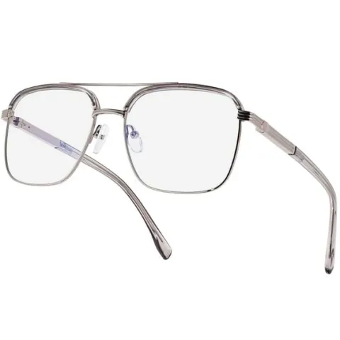 Okulary pilotki zerówki z filtrem Blue Light 25177E szary/srebrny