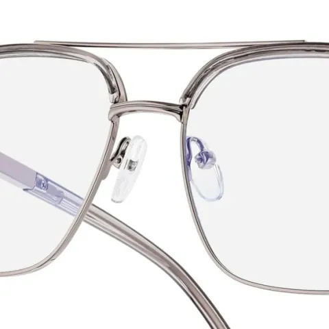 Okulary pilotki zerówki z filtrem Blue Light 25177E szary/srebrny