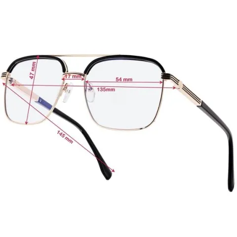 Okulary pilotki zerówki z filtrem Blue Light 25177A czarny/grafit