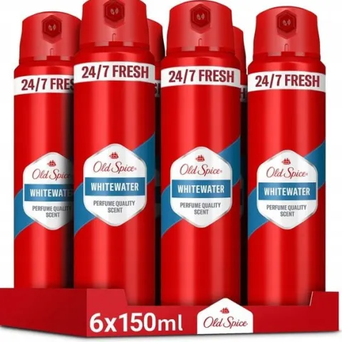 Old Spice Whitewater Dezodorant męski w sprayu, 6 x 150ml, 24h świeżości