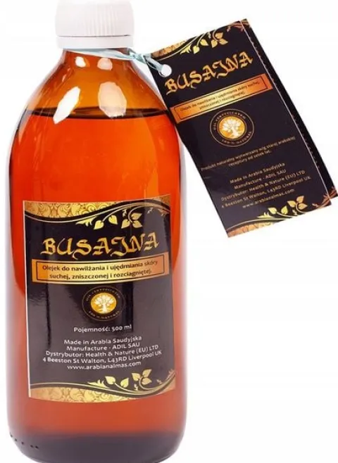 OLEJEK BUSAJNA 500ML NAWILŻA POPRAWIA JĘDRNOŚĆ GŁADKOŚĆ SZYBKO SIĘ WCHŁANIA