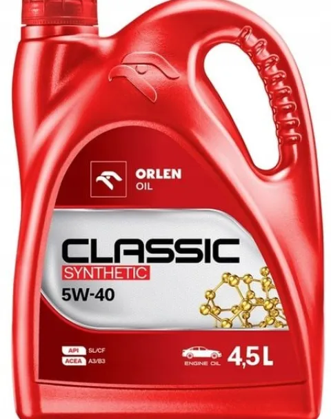 OLEJ ORLEN CLASSIC SYNTHETIC 5W40 4,5L | API SL SJ CF ACEA A3/B3 | 229.1
