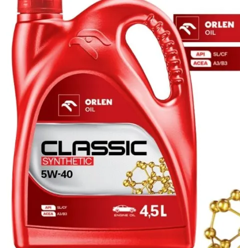 OLEJ ORLEN CLASSIC SYNTHETIC 5W40 4,5L | API SL SJ CF ACEA A3/B3 | 229.1