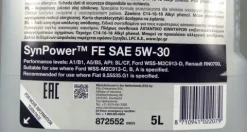 Olej silnikowy Valvoline Synpower FE 5 l 5W-30