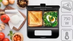 Opiekacz do kanapek toster panini sandwich elektryczny czarny MPM MOP-48M
