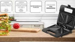 Opiekacz do kanapek toster panini sandwich elektryczny czarny MPM MOP-48M