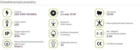 Oprawa elewacyjna kinkiet czarny GU10 BRUNO 04007 IDEUS