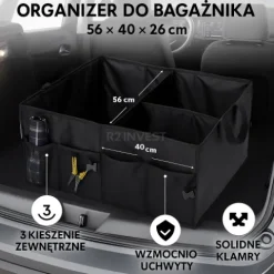 ORGANIZER SAMOCHODOWY CZARNY NARZĘDZIÓWKA BOX PUDŁO DO BAGAŻNIKA