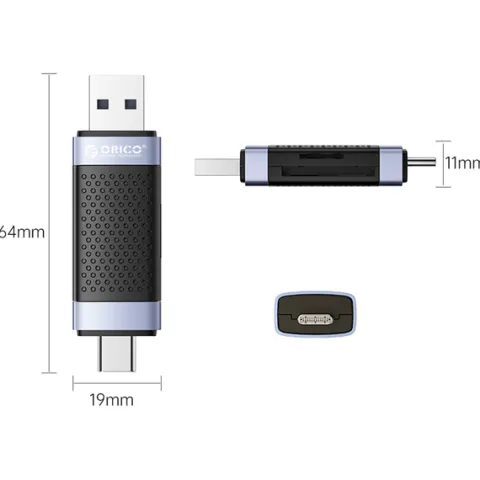 Orico Czytnik kart SD/microSD USB-A/USB-C 2.0