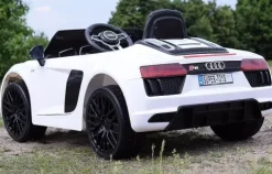 ORYGINALNE AUDI R8 SPYDER W NAJLEPSZEJ WERSJI, MIĘKKIE SIEDZENIE, PILOT 2.4 GHZ/ 2198