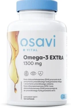 OSAVI Omega-3 Extra, 650 mg - smak cytrynowy (120 kaps.)