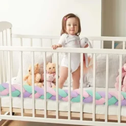 Otulacz do łóżeczka Ricokids 3m - miętowo-różowo-fioletowy