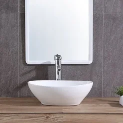 OWALNA UMYWALKA NABLATOWA CERAMICZNA STAWIANA BIAŁA OWAL REBIKO