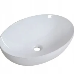 OWALNA UMYWALKA NABLATOWA CERAMICZNA STAWIANA BIAŁA OWAL REBIKO