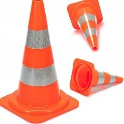 Pachołek drogowy słupek ostrzegawczy odblaskowy miękki elastyczny pcv 50 cm