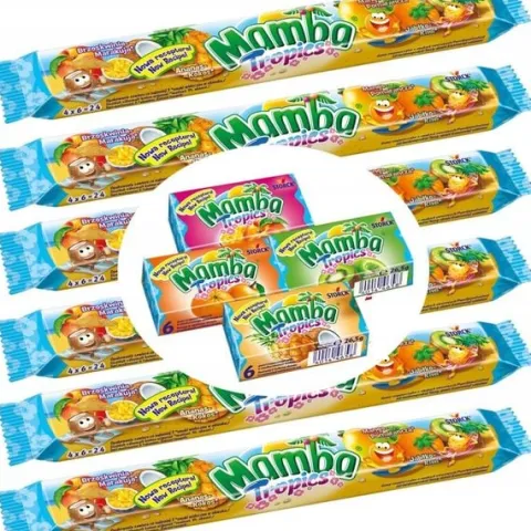 Pakiet Guma Rozpuszczalna MAMBA Tropics Pasek 6x106 g