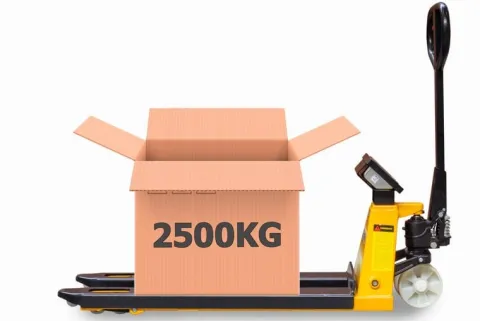 PALECIAK WÓZEK PALETOWY Z DOKŁADNĄ WAGĄ CYFROWĄ 2500kg 1150mm POWYSTAWOWY