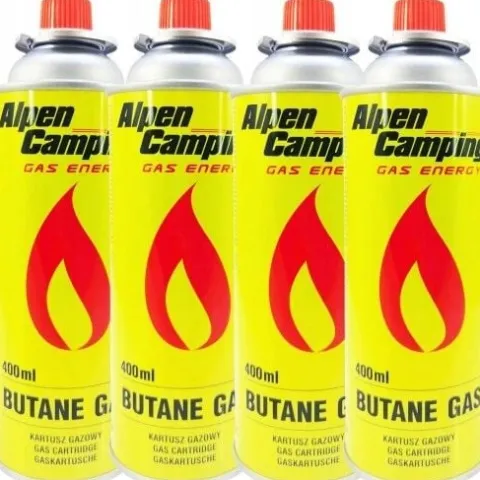 PALNIK GAZOWY MOSIĘŻNY CIENKI ZŁOTY DO PAPY + 4x Kartusze GAZ Alpen Camping