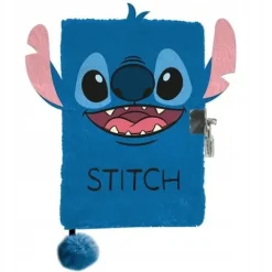 PAMIĘTNIK PLUSZOWY STICH Paso Lilo i Stitch Disney niebieski z kłódką