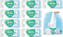 PAMPERS Harmonie AQUA Chusteczki nawilżane dla dzieci op. 9x48 szt