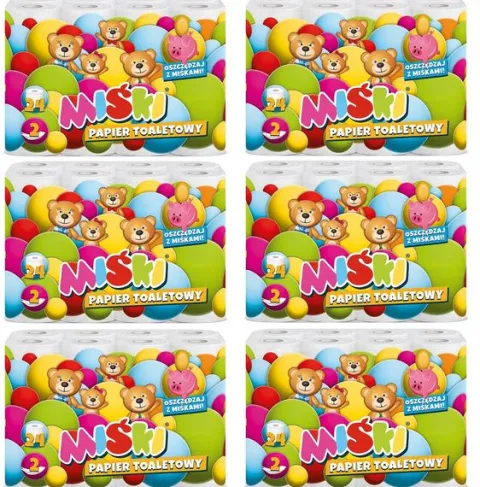 Papier toaletowy 24R MIŚKI 2W MIX - 144 Rolki