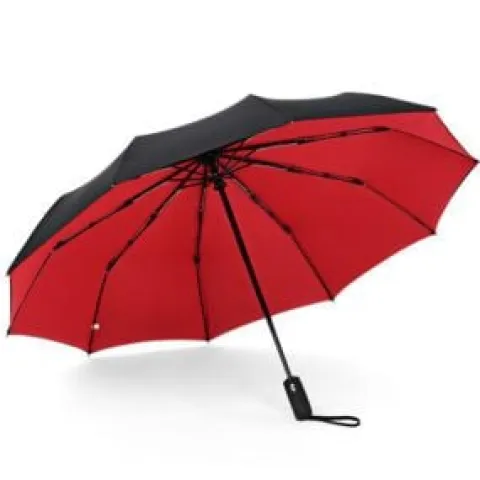 PARASOL AUTOMATYCZNY DWUWARSTWOWY DUŻY WODOODPORNY SKŁADANY CZERWONY XL