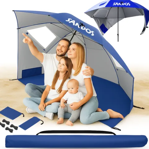 Parasol namiot plażowy samorozkładający uv wędkarski z podłogą duży xxl