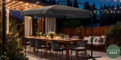 PARASOL OGRODOWY DUŻY SKŁADANY Z WYSIĘGNIKIEM FALBANĄ SOLIDNY 350cm SOLIDNY