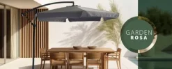 PARASOL OGRODOWY DUŻY SKŁADANY Z WYSIĘGNIKIEM FALBANĄ SOLIDNY 350cm SOLIDNY