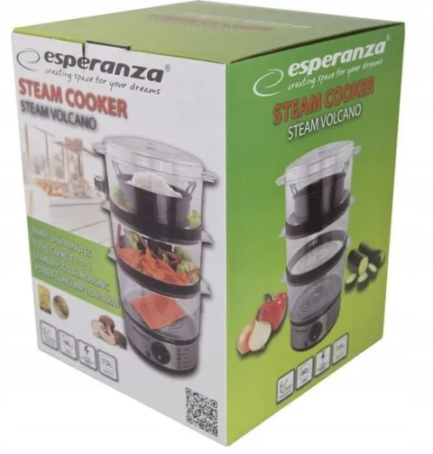 PAROWAR METALOWY 7,5 L 3 POZIOMY + MISKA 400W GOTOWANIE NA PARZE