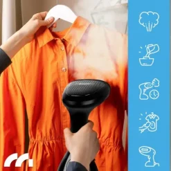 PAROWNICA DO UBRAŃ ŻELAZKO PAROWE STEAMER PAROWY ZESTAW AKCESORIA KLIPS 7w1