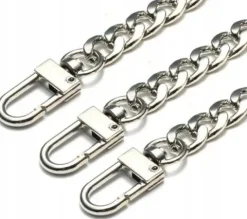 Pasek do torebki torby łańcuch długi Srebrny metal F117_100CM_Srebrny