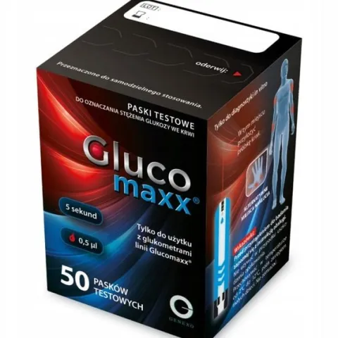 Paski testowe do glukometru Glucomaxx 50 sztuk - Pomiar cukru glukozy