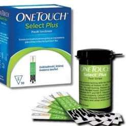 PASKI TESTOWE ONE TOUCH SELECT PLUS 50 SZTUK DO POMIARU GLUKOZY WE KRWI .