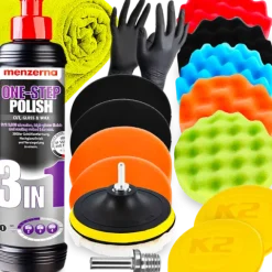 Pasta Polerska Menzerna 3w1 Zestaw Gąbek Do Polerowania Lakieru + Aplikator