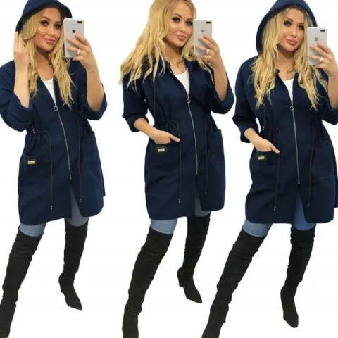 PŁASZCZ 2w1 BLUZA Z KAPTUREM oversize KURTKA