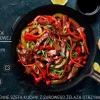 Patelnia wok azjatycka 36 cm czarna – stal węglowa, na gaz, okrągłe dno, BB